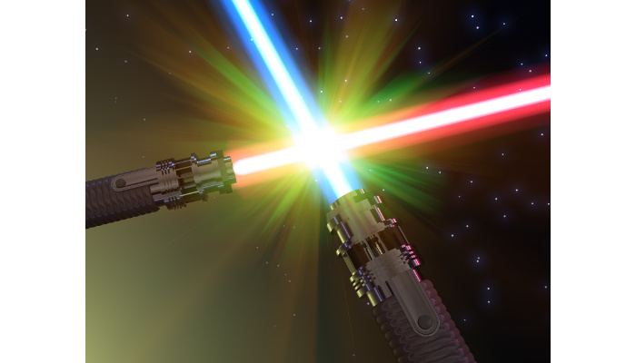 Epic battle with light sabers